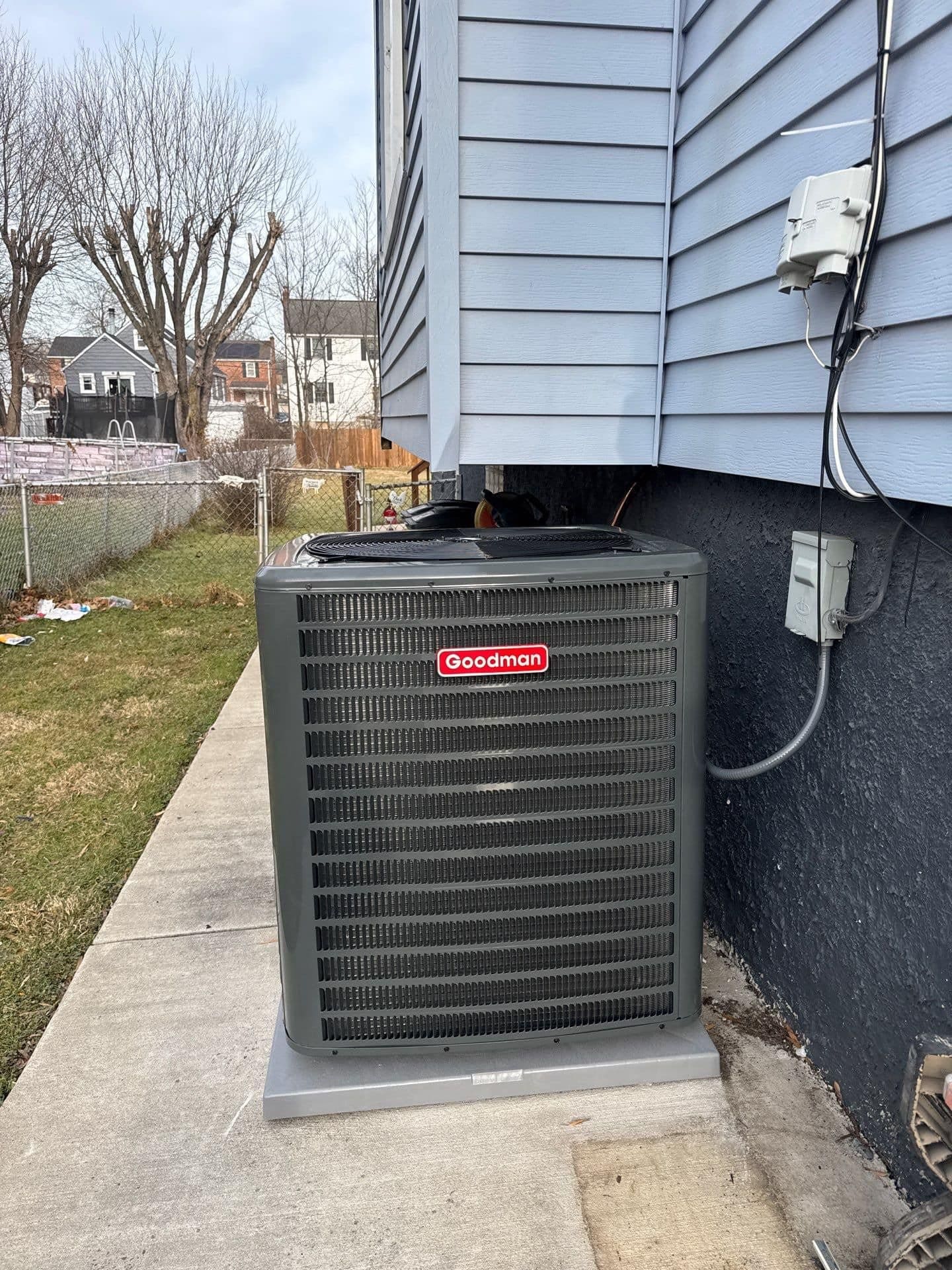 Our Work Goodman AC condenser installation